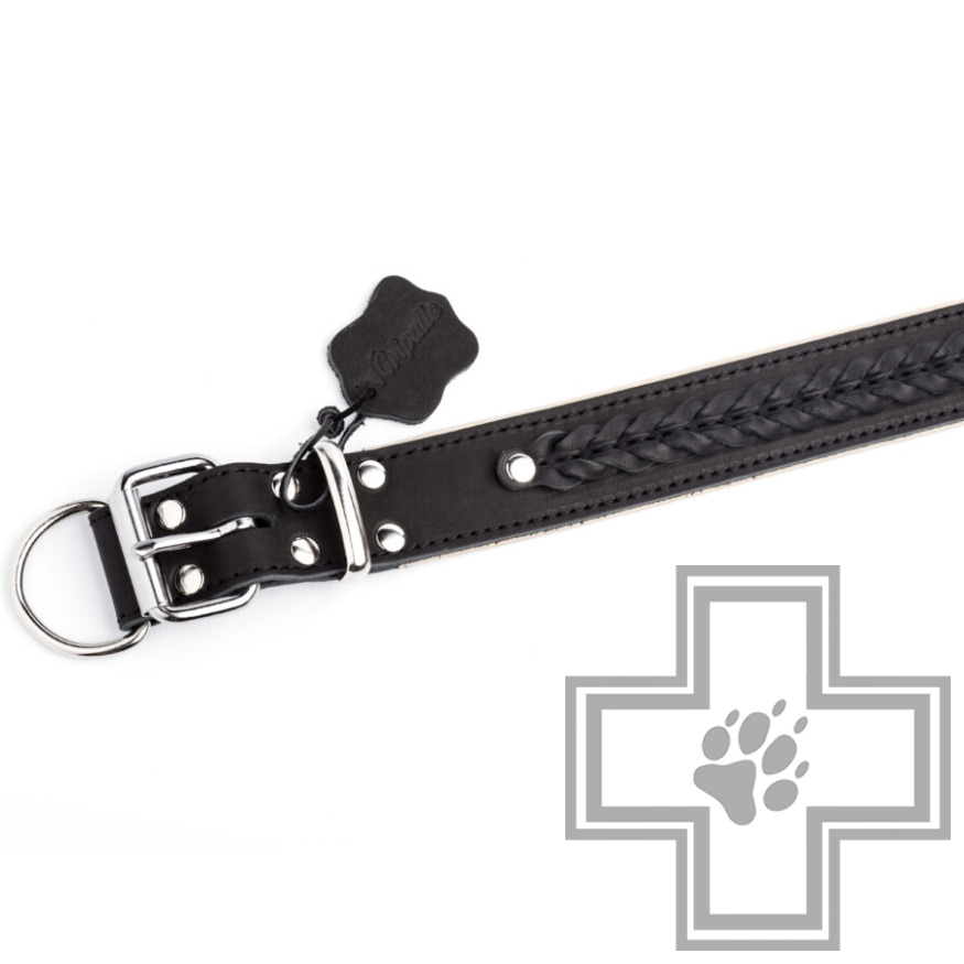 Gripalle Кожаный ошейник "Гордон S" для собак, 35 мм Gripalle Кожаный ошейник "Гордон S" для собак, 35 мм