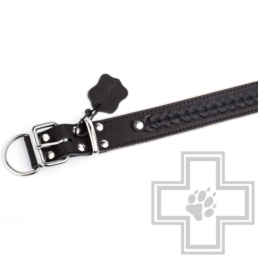 Gripalle Кожаный ошейник "Гордон S" для собак, 35 мм