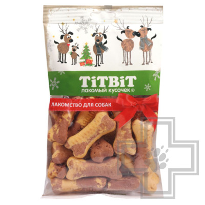 TiTBiT Печенье косточки двухцветные для собак (Новогодняя коллекция)