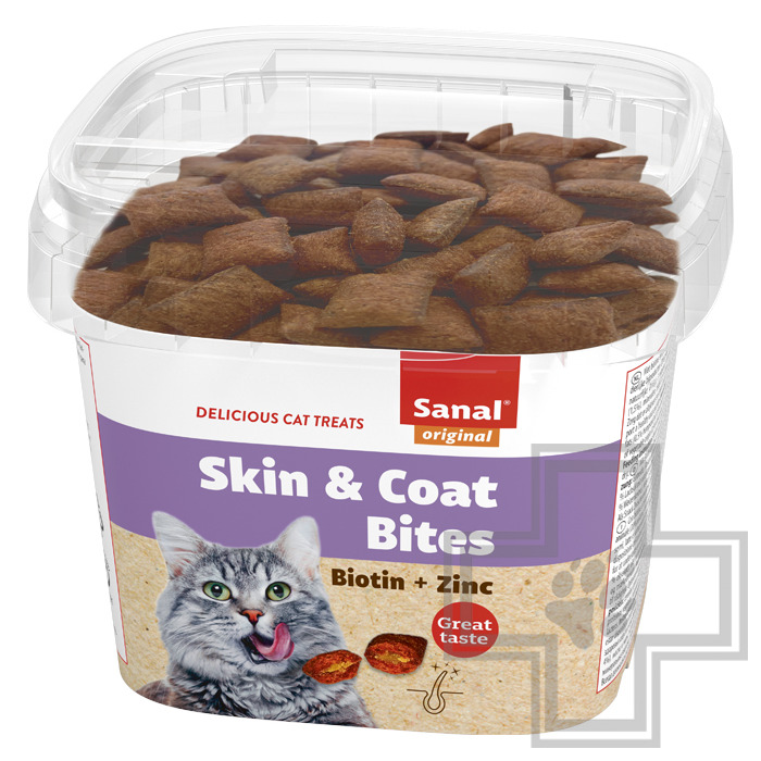 SANAL Skin & Coat Bites Подушечки для кожи и шерсти для кошек