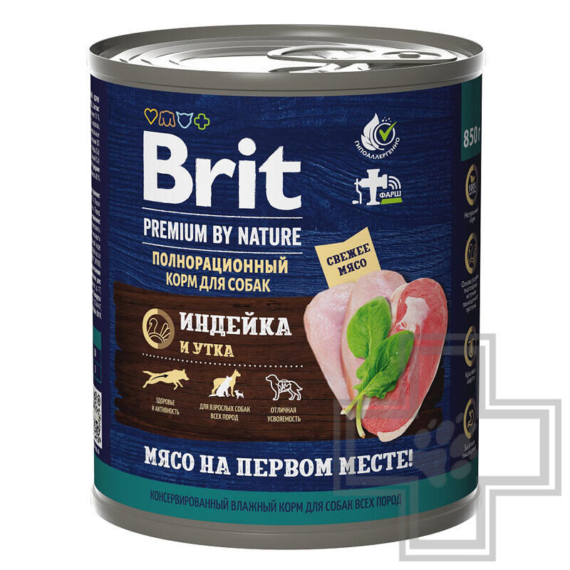 Brit Premium Консервы для взрослых собак всех пород, с индейкой и уткой