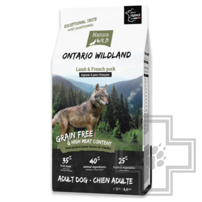 Natura Wild Ontario Wildland Корм для взрослых привередливых собак всех пород, с ягненком и свининой