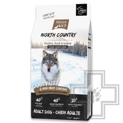 Natura Wild North Country Корм для взрослых собак для контроля веса, с курицей, уткой и индейкой
