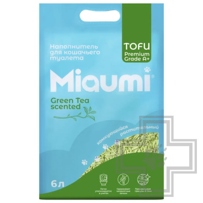 Miaumi TOFU Green Tea Scented Наполнитель растительный комкующийся, с ароматом зеленого чая