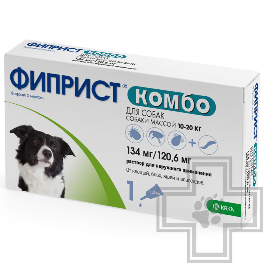 Фиприст Комбо Капли на холку от блох и клещей для собак Фиприст Комбо Капли на холку от блох и клещей для собак