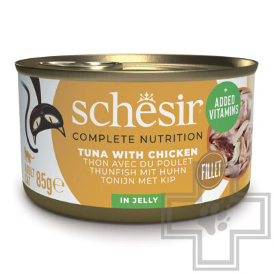 Schesir Complete Nutrition Консервы для кошек, с тунцом и курицей в желе