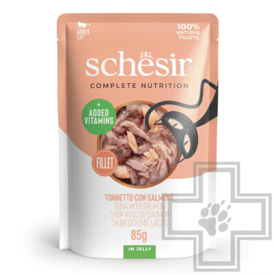 Schesir Complete Nutrition Пресервы для кошек, с тунцом и лососем в желе