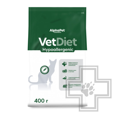 AlphaPet Vet Diet Hypoallergenic Корм-диета для взрослых кошек при пищевой аллергии
