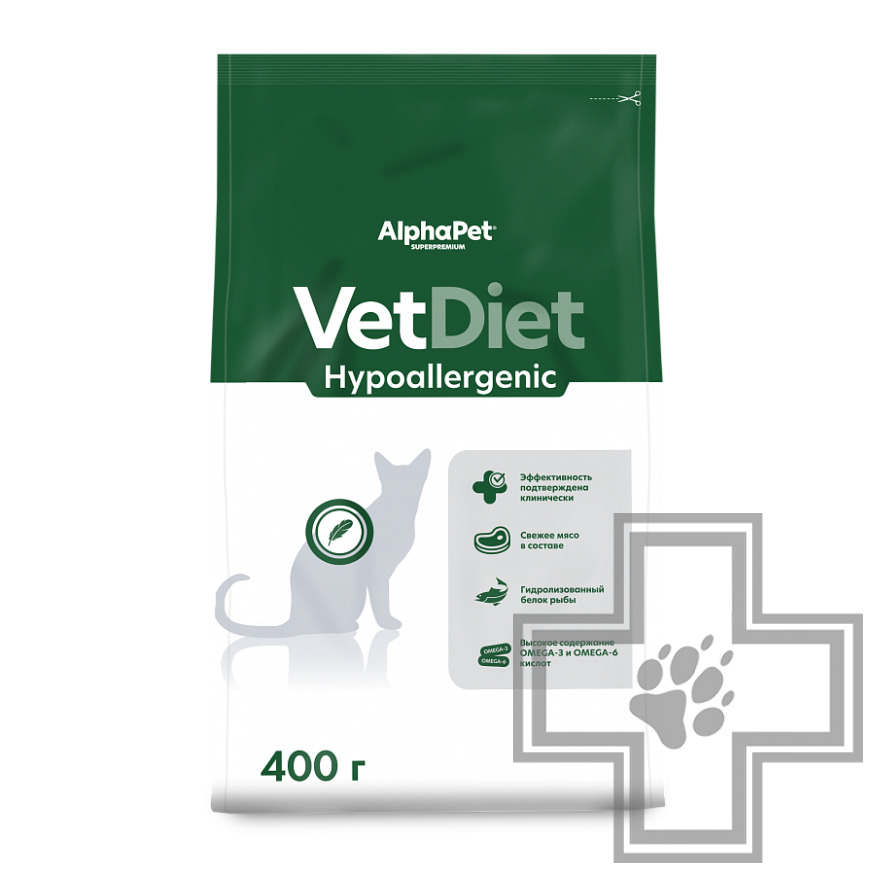 AlphaPet Vet Diet Hypoallergenic Корм-диета для взрослых кошек при пищевой аллергии
