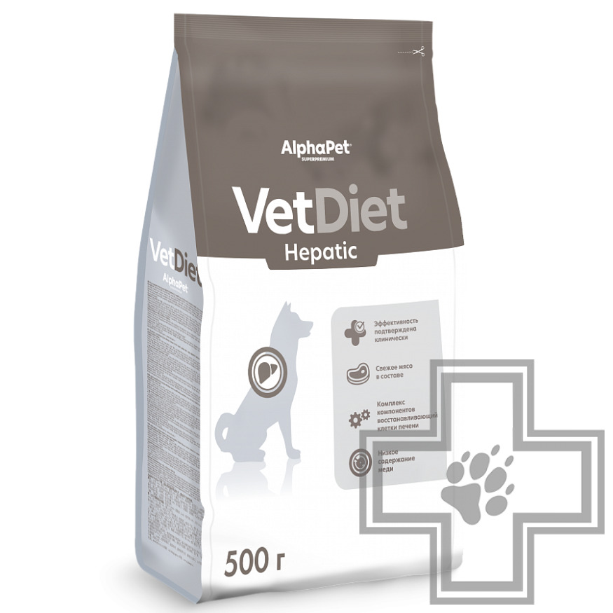 AlphaPet Vet Diet Hepatic Корм-диета для взрослых собак всех пород при заболеваниях печени