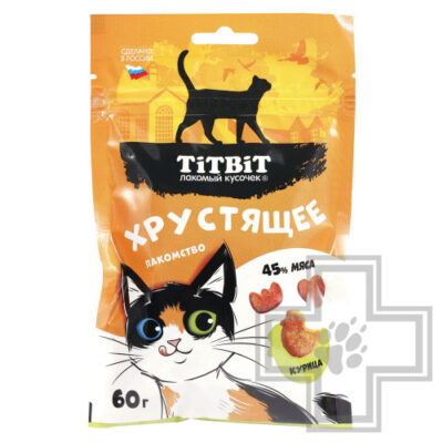 TiTBiT Лакомство хрустящее с курицей для кошек