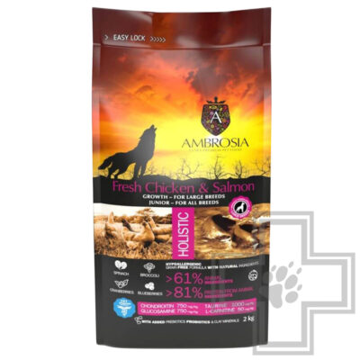 Ambrosia Large Puppy and Junior Корм для щенков крупных пород, с курицей