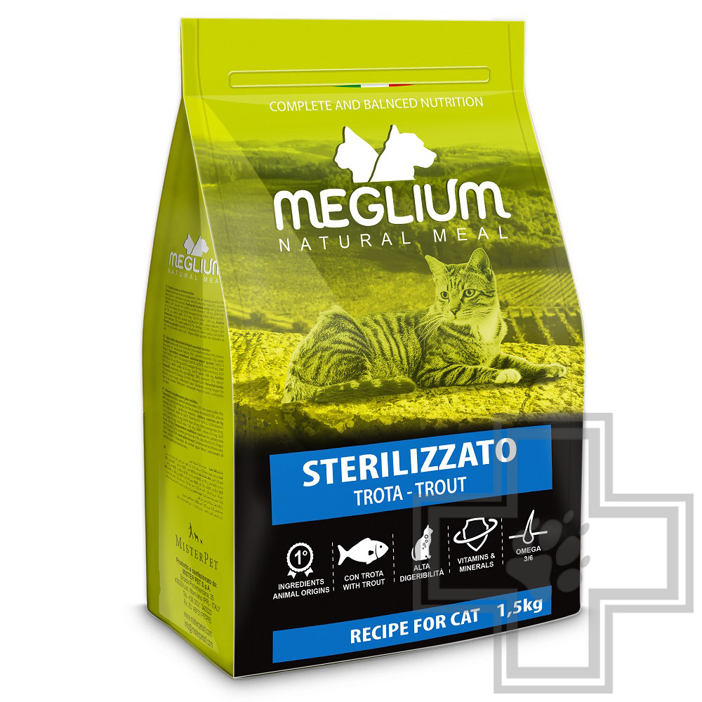 Meglium Neutered Корм для взрослых стерилизованных кошек, с форелью