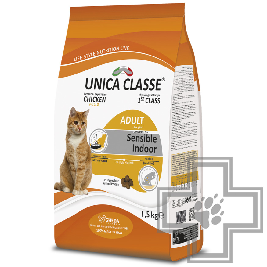 Unica Classe ADULT Sensible Indoor Корм для домашних взрослых кошек, с курицей