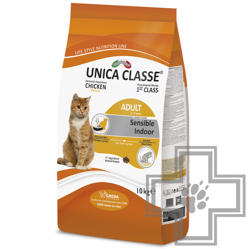 Unica Classe ADULT Sensible Indoor Корм для домашних взрослых кошек, с курицей