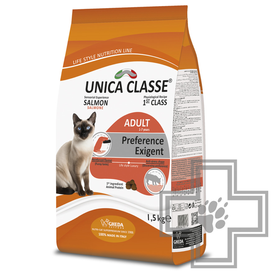 Unica Classe ADULT Preference Exigent Корм для привередливых взрослых кошек, с лососем