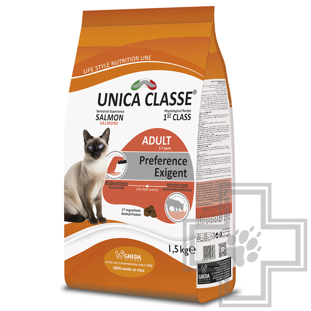 Unica Classe ADULT Preference Exigent Корм для привередливых взрослых кошек, с лососем