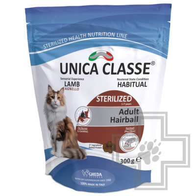 Unica Classe STERILIZED Adult Hairball Корм для взрослых стерилизованных кошек, с ягненком