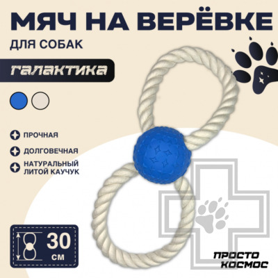 Мяч на верёвке «Галактика», 30 см, космический синий