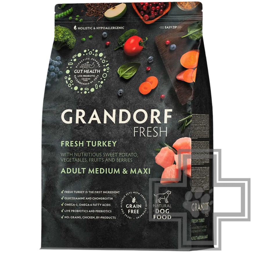 Grandorf Fresh Корм для взрослых собак крупных и средних пород, с индейкой и бататом