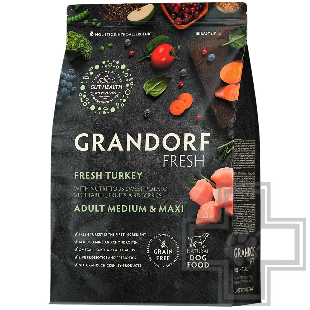 Grandorf Fresh Корм для взрослых собак крупных и средних пород, с индейкой и бататом