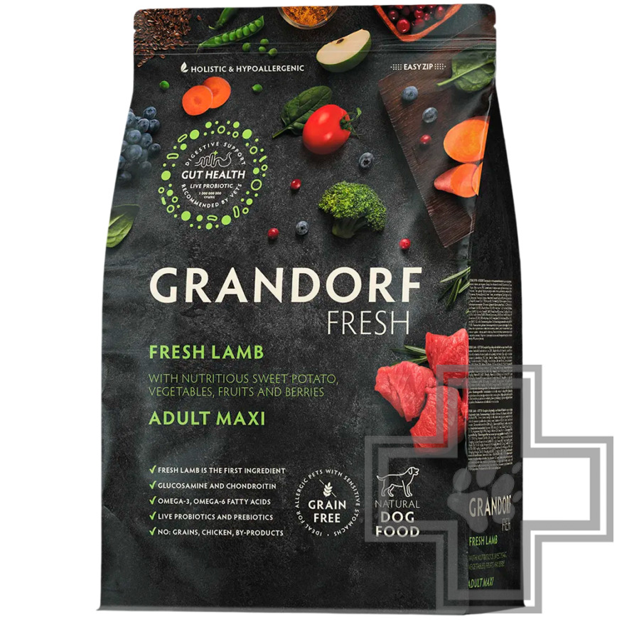 Grandorf Fresh Корм для взрослых собак крупных пород, с ягненком и бататом