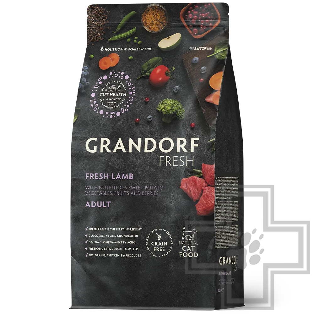 Grandorf Fresh Корм для взрослых кошек, с ягненком и бататом