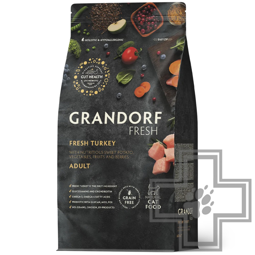 Grandorf Fresh Корм для взрослых кошек, с индейкой и бататом