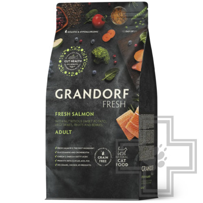Grandorf Fresh Корм для взрослых кошек, с лососем и бататом