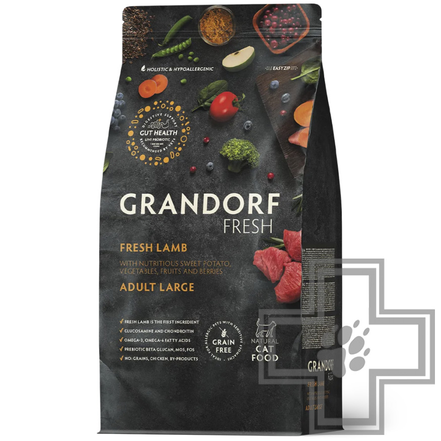 Grandorf Fresh Корм для взрослых кошек крупных пород, с ягненком и бататом