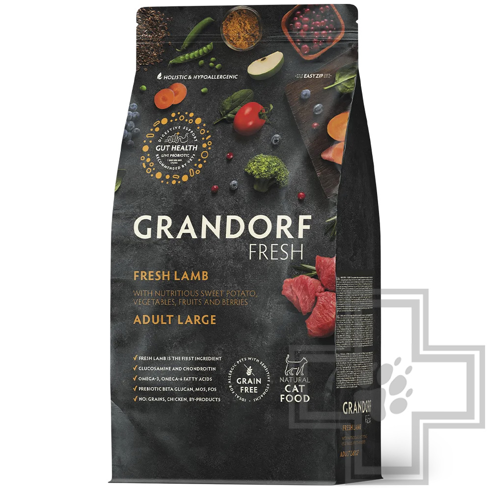 Grandorf Fresh Корм для взрослых кошек крупных пород, с ягненком и бататом