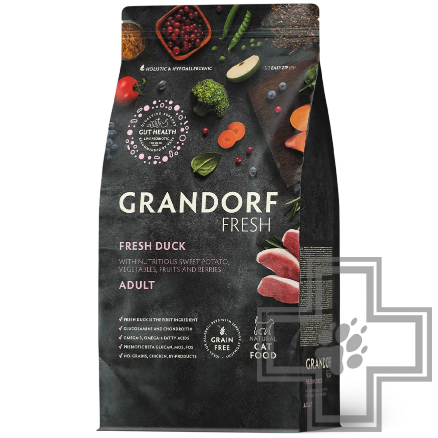 Grandorf Fresh Корм для взрослых кошек, с уткой и бататом