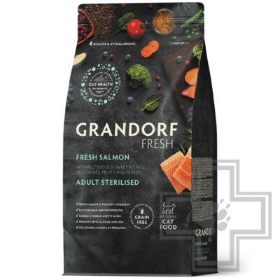 Grandorf Fresh Корм для взрослых стерилизованных кошек, с лососем и бататом