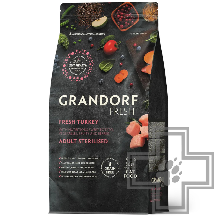 Grandorf Fresh Корм для взрослых стерилизованных кошек, с индейкой и бататом