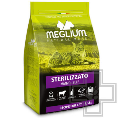 Meglium Neutered Корм для взрослых стерилизованных кошек, с говядиной