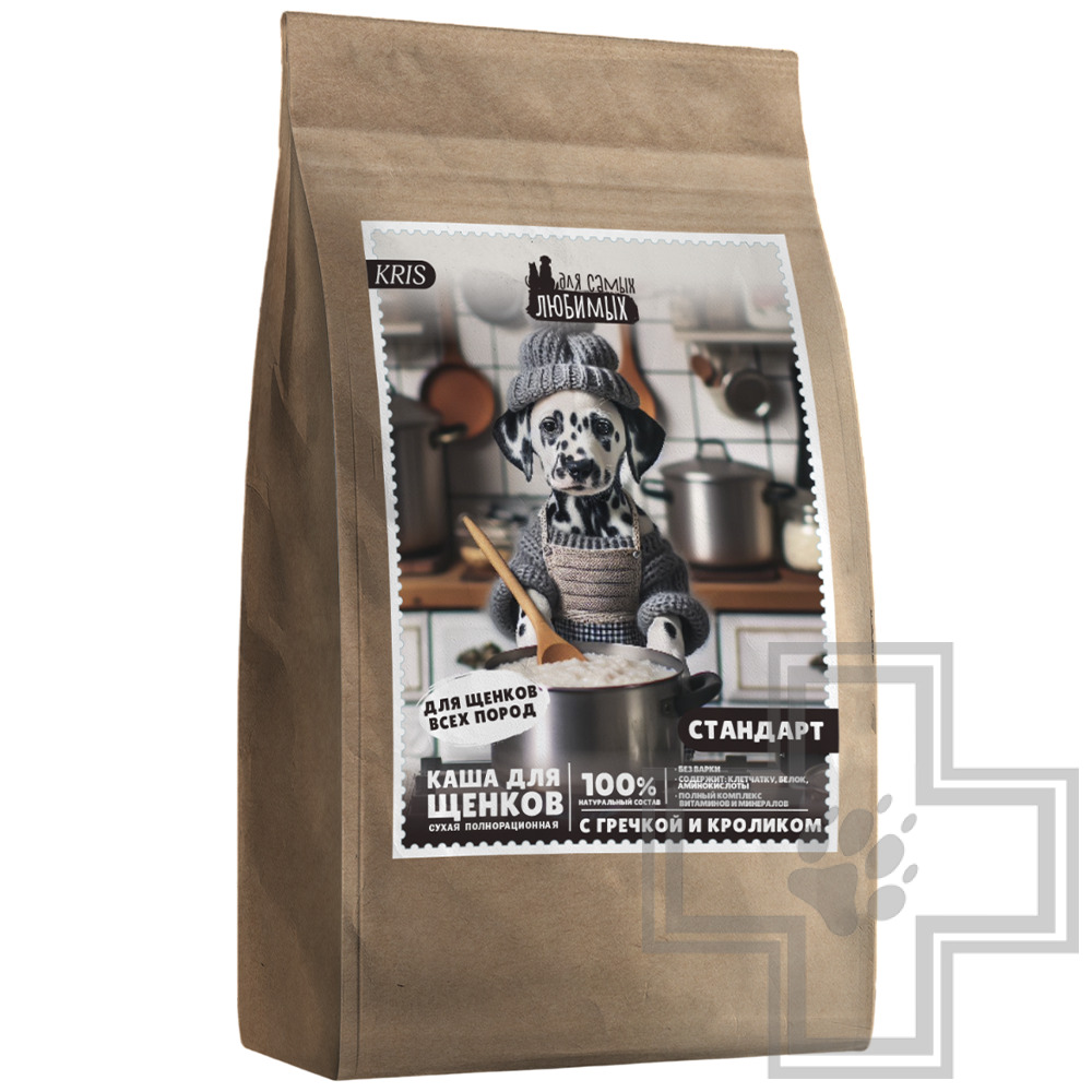 ДЛЯ САМЫХ ЛЮБИМЫХ Каша сухая для взрослых собак всех пород, с гречкой и кроликом