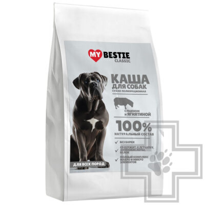 MYBESTIE Classic Корм для взрослых собак всех пород, каша с пшеном и ягнятиной