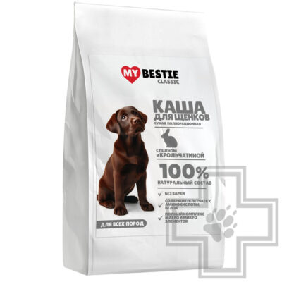 MYBESTIE Classic Корм для щенков всех пород, каша с пшеном и крольчатиной