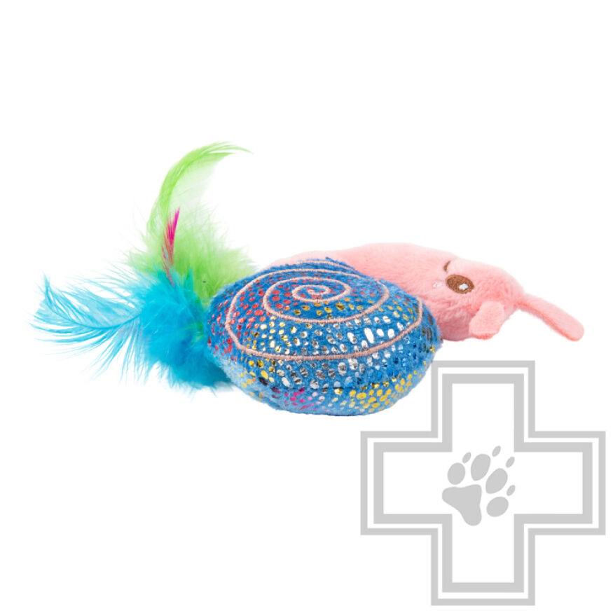 Mr.Kranch Игрушка плюшевая "Улитка" с кошачьей мятой и перышками для кошек, розовая Mr.Kranch Игрушка плюшевая "Улитка" с кошачьей мятой и перышками для кошек, розовая