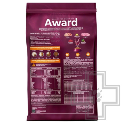 AWARD Корм для щенков от 1 месяца, беременных и кормящих собак мелких пород, с ягненком и индейкой