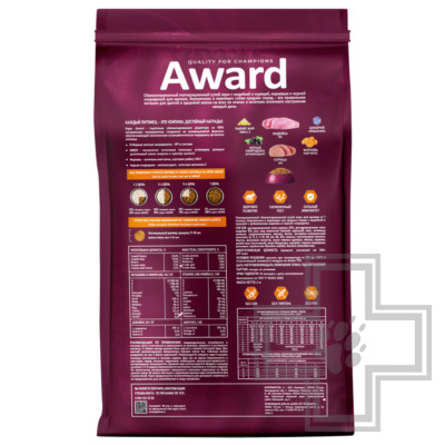 AWARD Корм для щенков от 1 месяца, беременных и кормящих собак средних пород, с индейкой и курицей