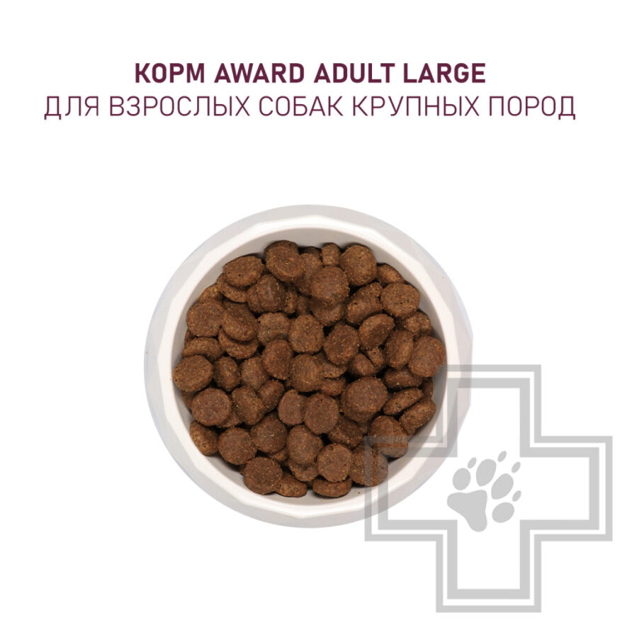 AWARD Корм для взрослых собак крупных пород, с курицей и индейкой