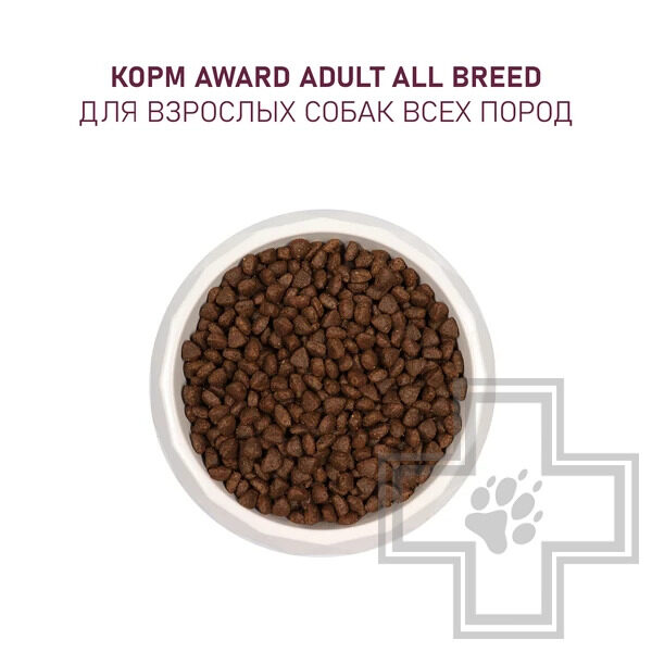 AWARD Корм для взрослых собак всех пород, с говядиной и курицей