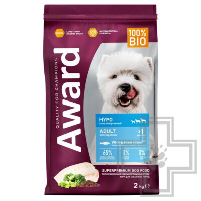 AWARD HYPO Корм для взрослых собак всех пород, с белой рыбой