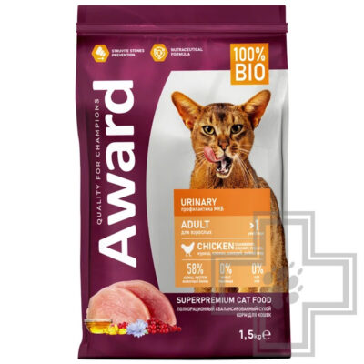 AWARD Urinary Корм для взрослых кошек для профилактики МКБ, с курицей