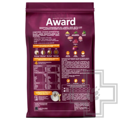 AWARD Indoor Big cats Корм для взрослых кошек крупных пород, с говядиной и курицей