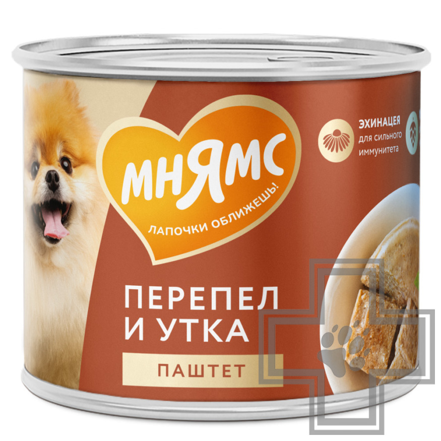 Мнямс На каждый день Консервы для собак "Сильный иммунитет", паштет из утки и перепела