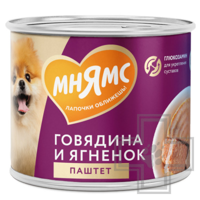 Мнямс На каждый день Консервы для собак "Здоровые суставы", паштет из говядины и ягненка