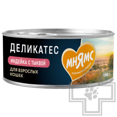 Мнямс Деликатес Консервы для кошек, с индейкой и тыквой