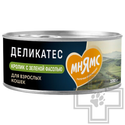 Мнямс Деликатес Консервы для кошек, с кроликом и зеленой фасолью